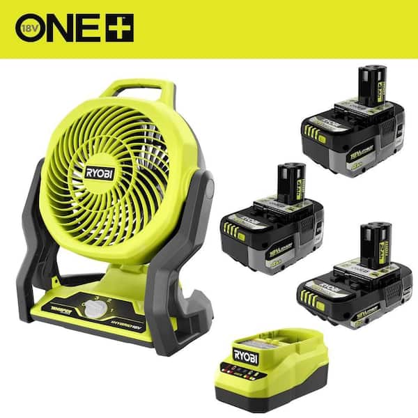 ONE+ 18V HIGH PERFORMANCE Kit w/ (2) 4.0 Ah Batteries, 2.0 Ah Battery, Charger, & FREE ONE+ 18V Hybrid 7-1/2 in. Fan