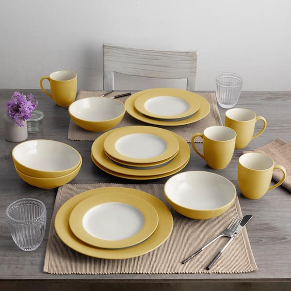 Noritake Colorwave Mustard 11 in. (Yellow) Stoneware Rim Dinner