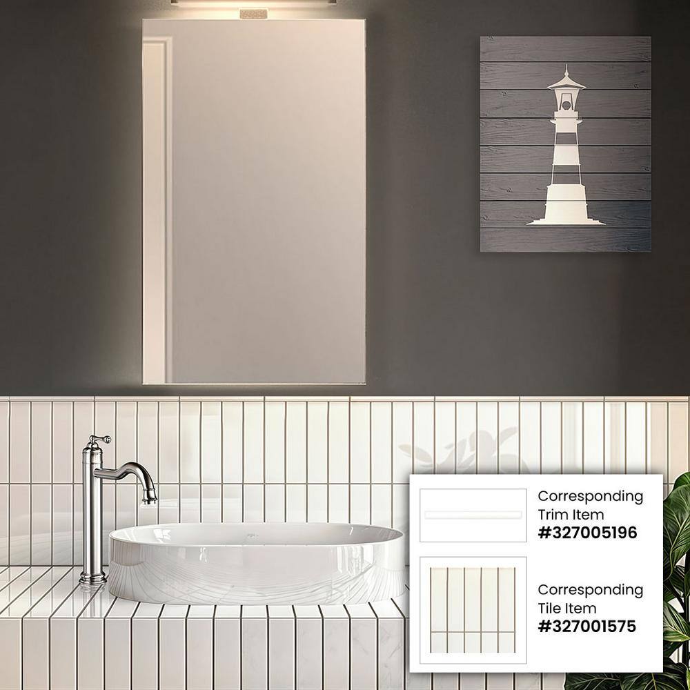 Glossy White Ceramic Subway Wall Tile 1.97'' x 7.87''