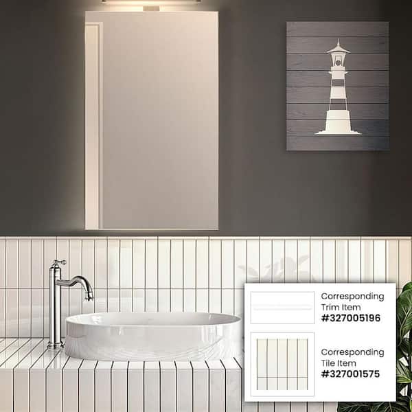 Apollo Tile Arte White 2-in x 8-in Glossy Ceramic Brick Patterned Floor and Wall Tile (4.09-sq. ft/ Carton)