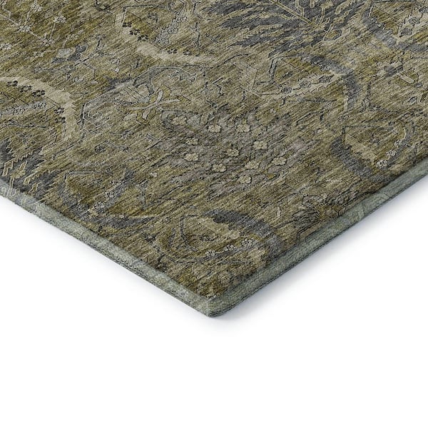 Mayfield Premium Machine Washable Abstract AMF1082 Taupe 2 ft. 3 in. x 7 ft. 6 in. Runner Rug