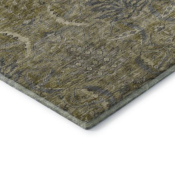 Mayfield Premium Machine Washable Abstract AMF1082 Taupe 3 ft. x 4 ft. Area Rug