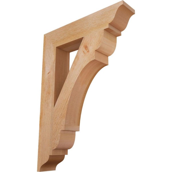 Ekena Millwork 4 in. x 28 in. x 20 in. Western Red Cedar Olympic Traditional Rough Sawn Bracket