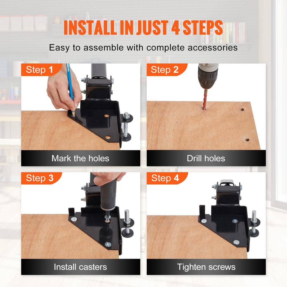 Adjustable Black Steel Heavy Duty Mobile Base Stand