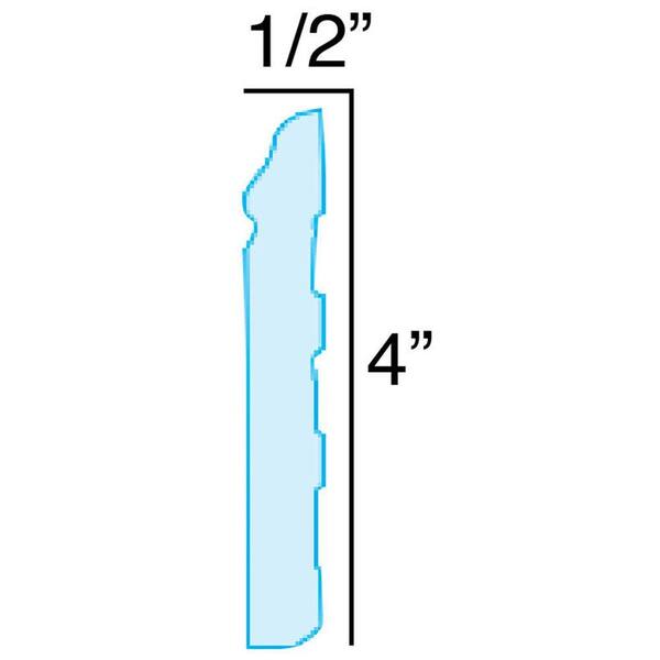 American Pro Decor 5APD11327 WM 620 4 in. x 1/2 in. x 94-1/2 in. Polyurethane Base Moulding Pro Pack 39 LF (5-Pack) American Pro Decor 5APD11327 WM 620 4 in. x 1/2 in. x 94-1/2 in. Polyurethane Base Moulding Pro Pack 39 LF (5-Pack) - 3