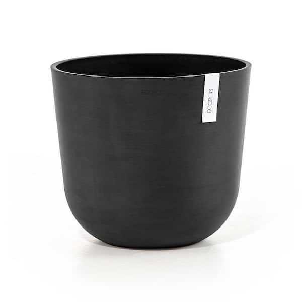 O ECOPOTS BY TPC Oslo 14 in. Dark Grey Premium Sustainable Composite Plastic Planter