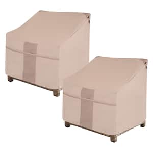 38 in. L x 40 in. W x 31 in. H, Beige Monterey Deep Seated Patio Lounge Chair Cover (2-Pack)