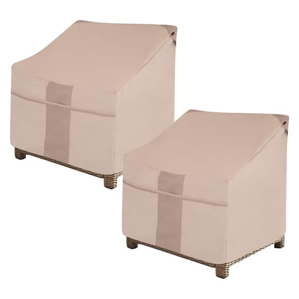 MODERN LEISURE 38 in. L x 40 in. W x 31 in. H, Beige Monterey Deep Seated Patio Lounge Chair Cover (2-Pack)
