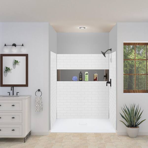thumbnail image 2 of Lippert 306205 White Neo Angle RV Shower Surround 2 of 13