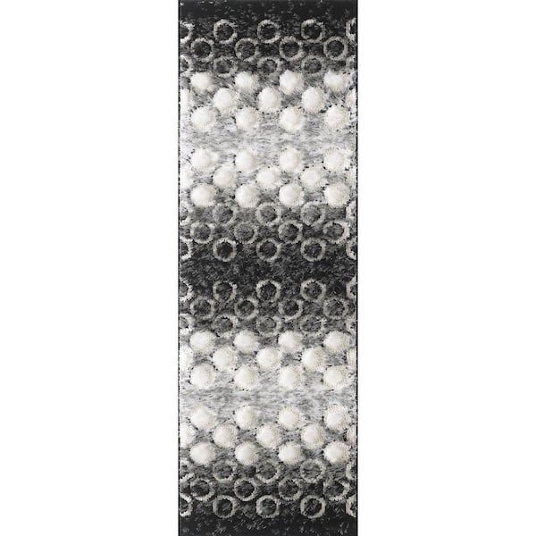 L'Baiet Dixie Black Shag 2 ft. x 8 ft. Runner Rug