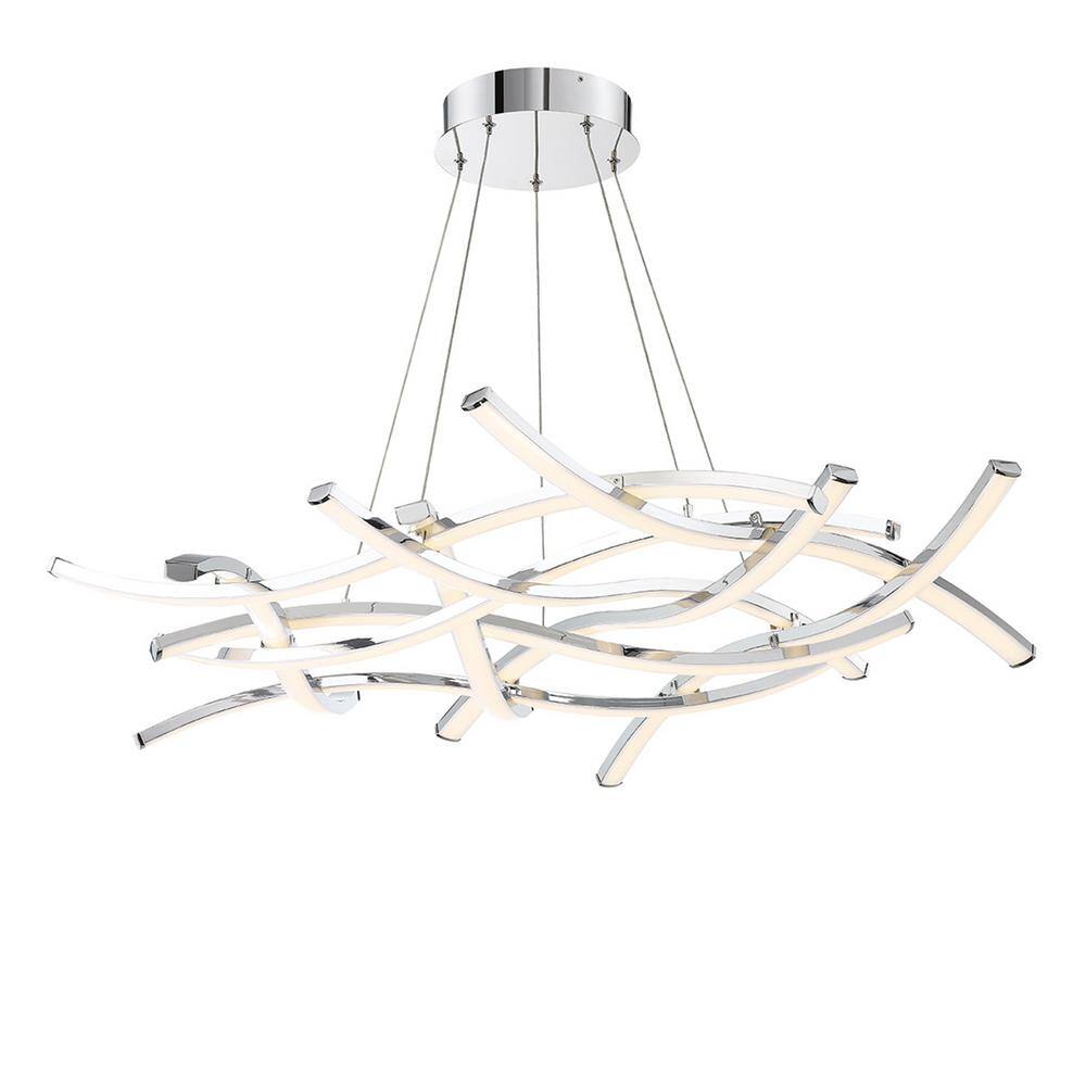 Divergence 9-Light Chrome LED Geometric Chandelier