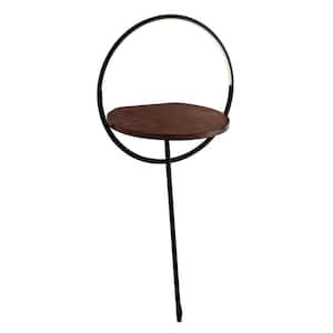 Maya 37 in. 1-Light 14-Watt Black/Walnut Integrated LED Modern Floor Lamp