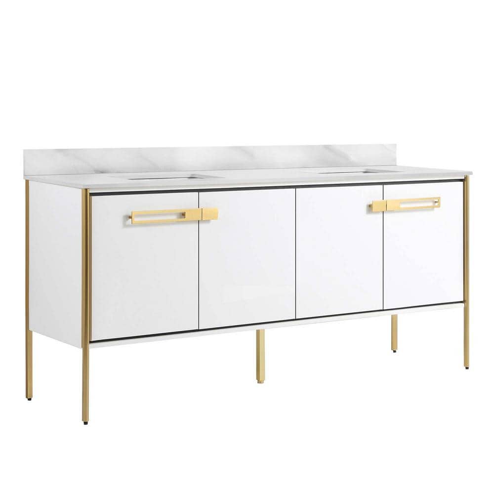 Oakville 72 in. W x 20.5 in. D x 33.5 in. H Bath Vanity in White Matte with White Ceramic Top price history on PriceWatchPro