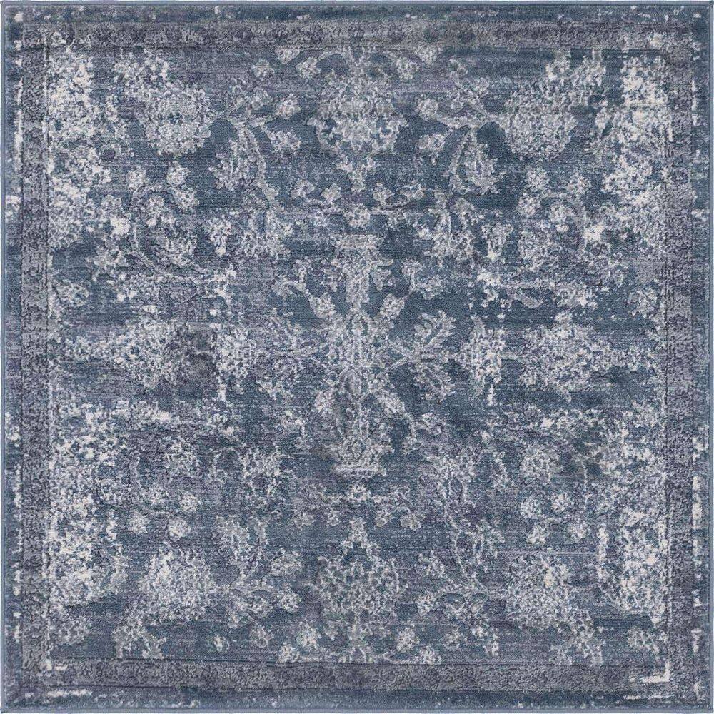 Unique Loom Portland Albany Blue 4 ft. x 4 ft. Square Area Rug 3147407 ...