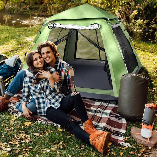 Winado 4-Person Pop-up Camping Tent with Carry Bag 434050006666 - The Home  Depot