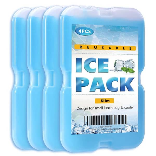 Slim Reusable Ice Packs for Lunch Bags, Coolers, and Picnic Baskets, BPA-Free, Quick Freeze
