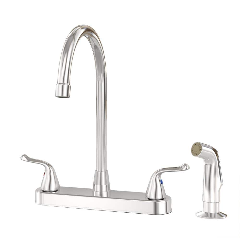 HOMLUX HighArc DoubleHandle Standard Kitchen Faucet with Side Sprayer
