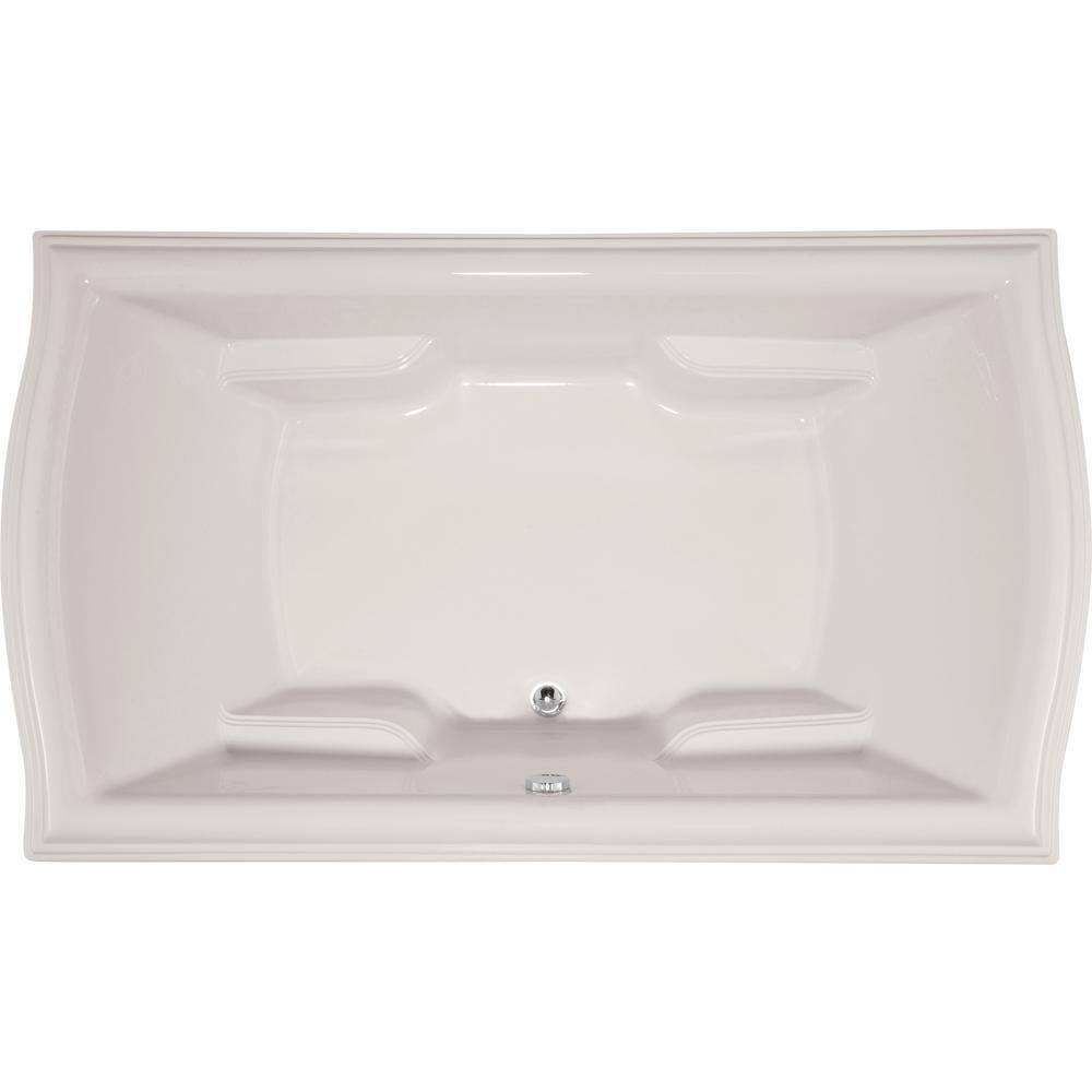Modern White Acrylic Drop-in Bathtub with Jets