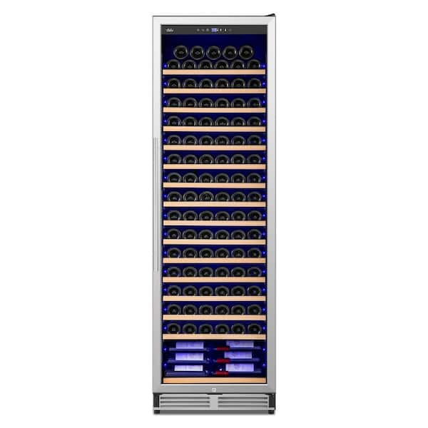 23.54 in Single Zone Cellar Cooling 189-Bottles Wine Cooler in Stainless Steel with Removable Shelves and LED Lighting