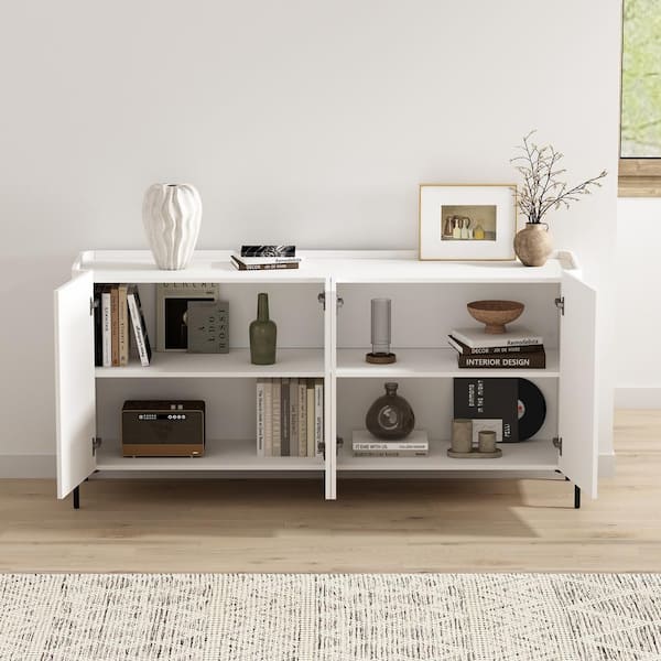 Manhattan Comfort Abbey Modern White Composite Wood 66.9 in