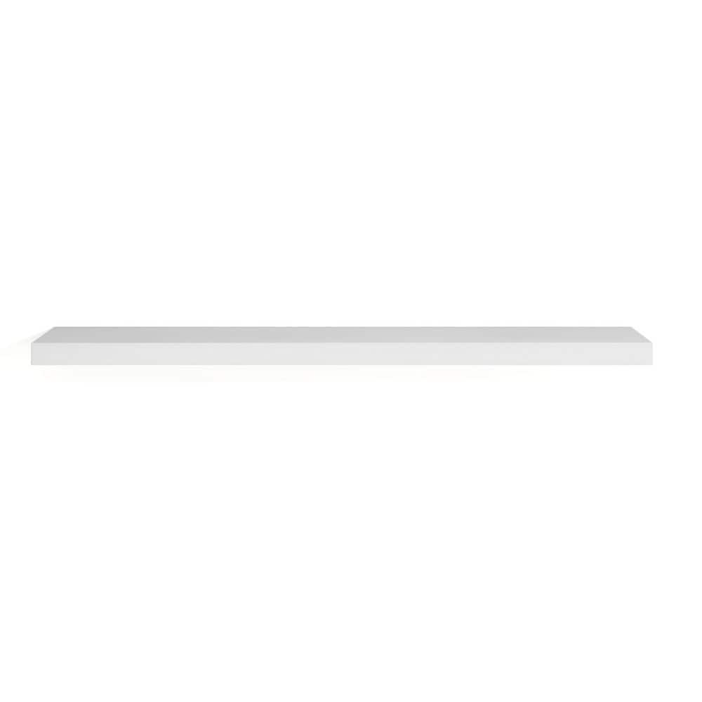 48 in. W x 8.1 in. D White Solid Wood Wall-Mounted Floating Decorative Wall Shelf with Invisible Bracket price history on PriceWatchPro