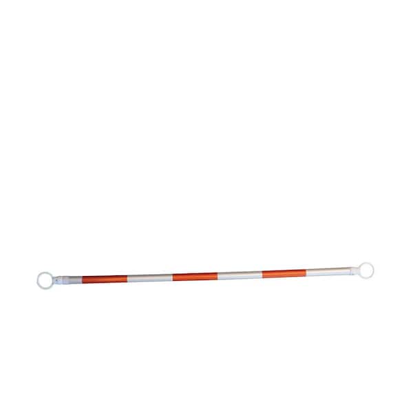 Retractable Cone Bar 6 ft. to 10.5 ft. 20-Pack, White/Orange Traffic Barricade Bar