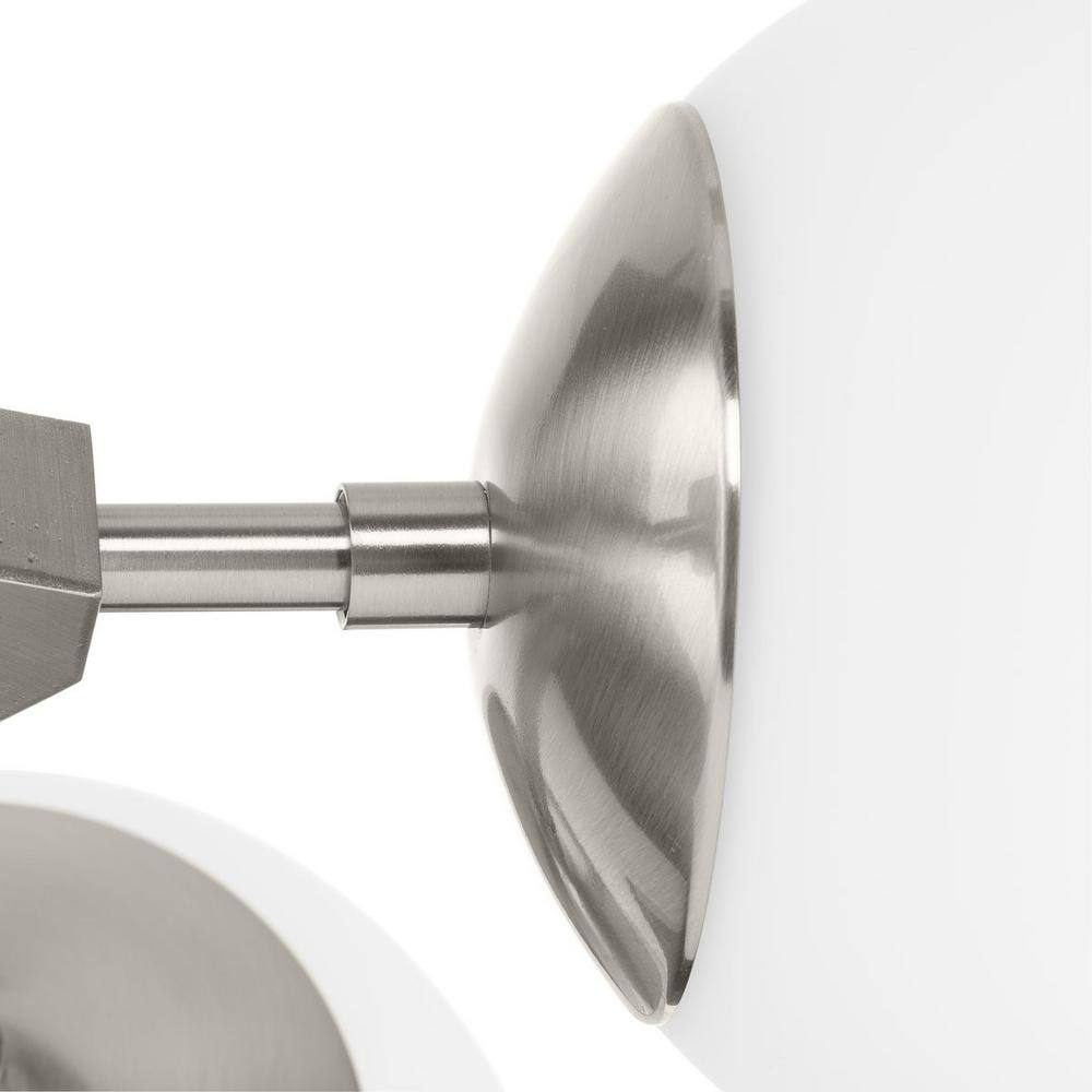 Haas Brushed Nickel 6-Light Chandelier with Opal Glass Globes