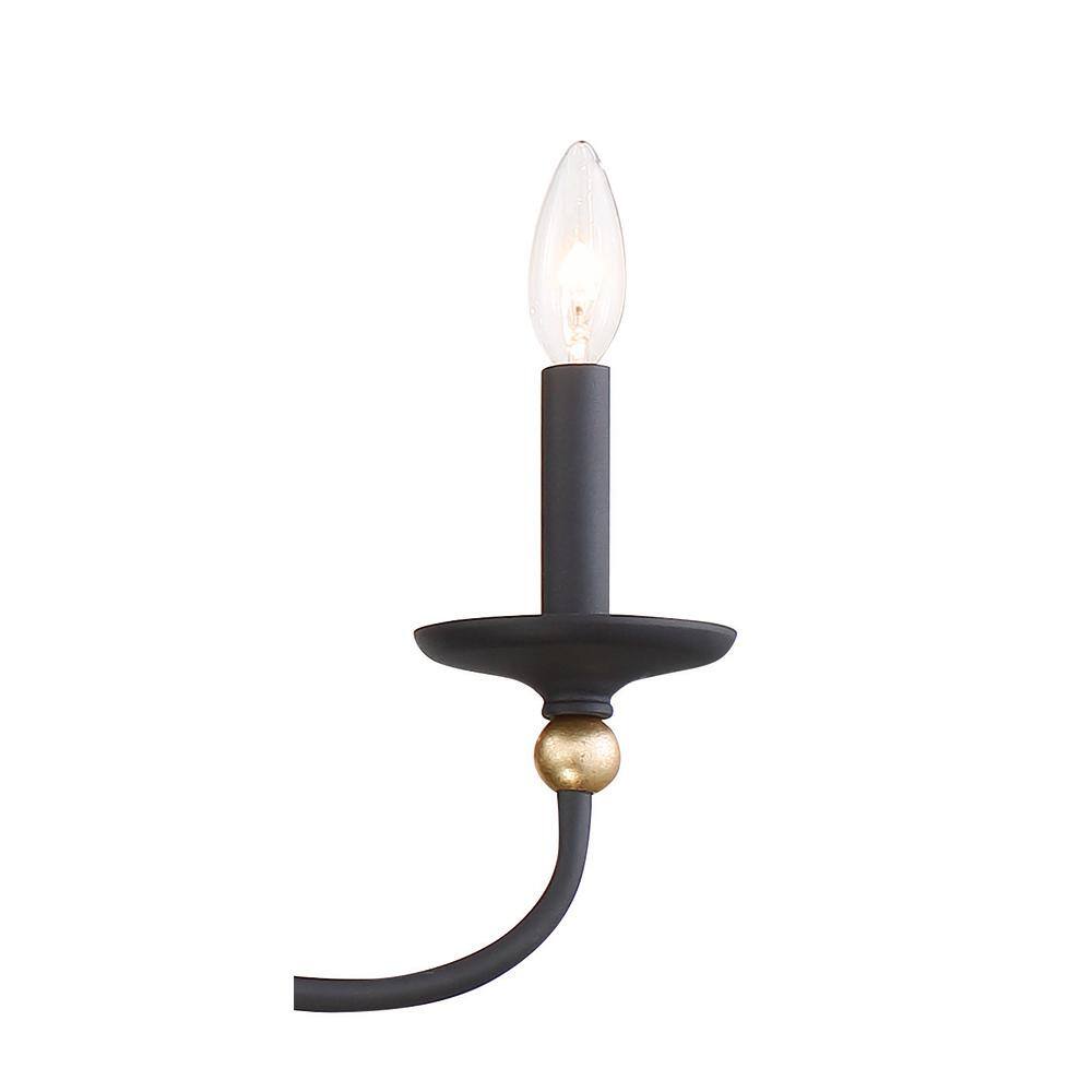 Sand Coal and Gold 40" Steel Taper Candle Chandelier