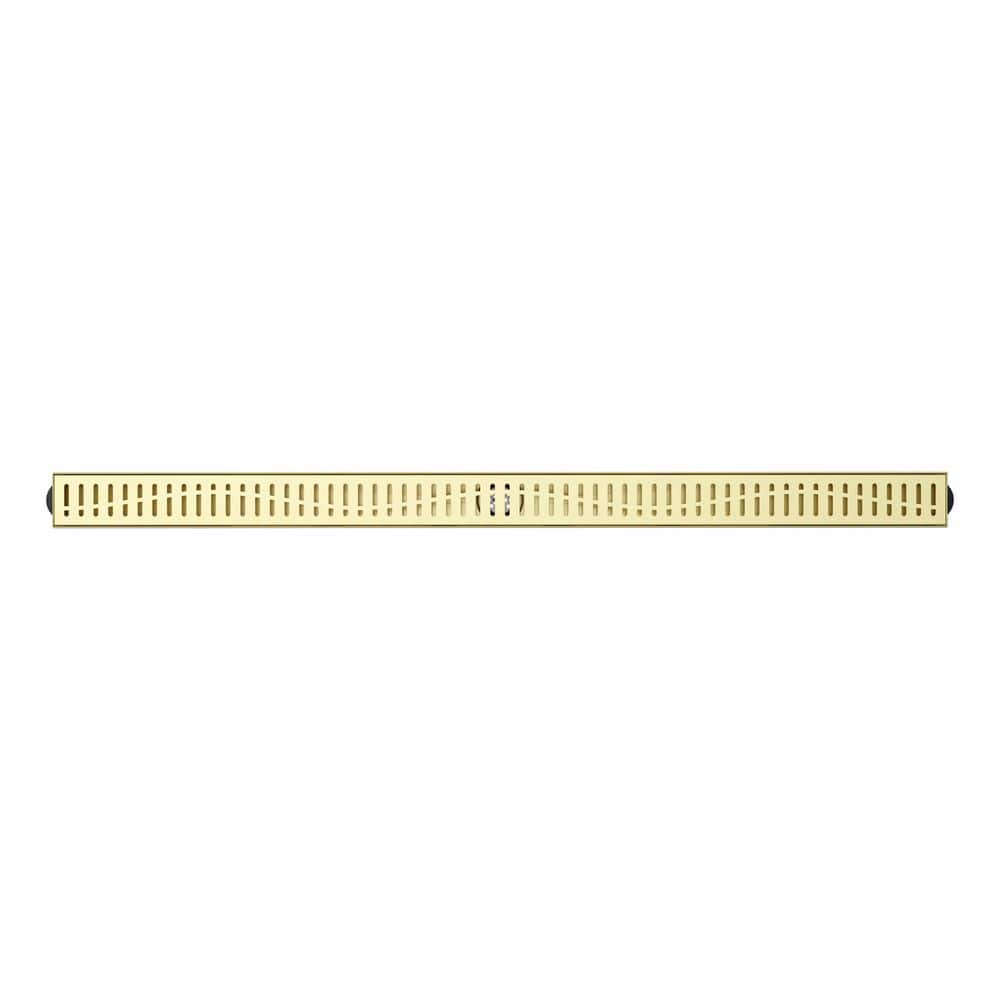 Enigma 48 in. Linear Grate Shower Drain, Brushed Brass price history on PriceWatchPro
