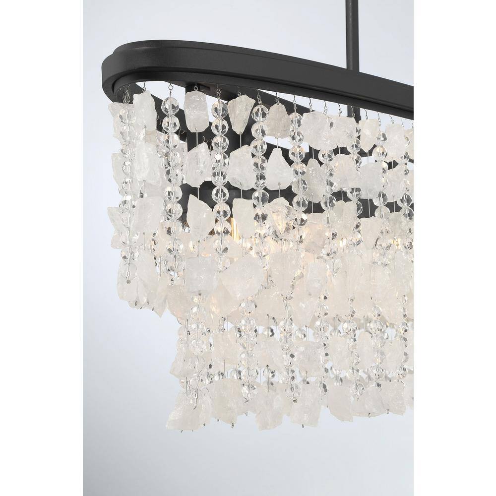 Shimmering Elegance Black Crystal 5-Light Island Chandelier