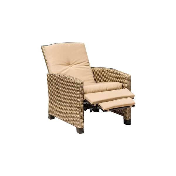 PATIOPTION Outdoor Recliner Chair, Patio Wicker Outdoor Recliner