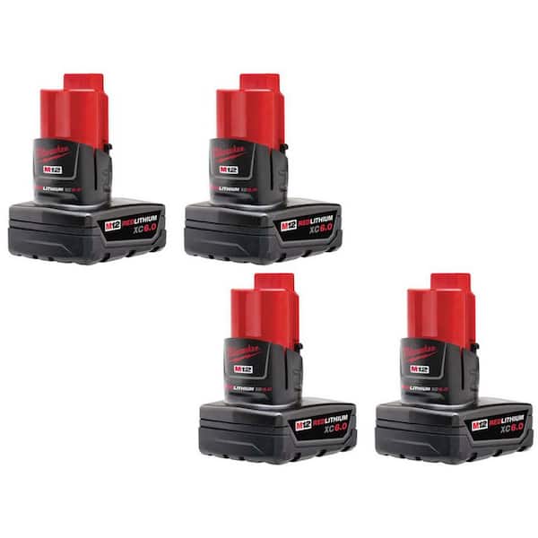 M12 12V Lithium-Ion XC Extended Capacity Battery Pack 6. 0Ah (4-Pack)