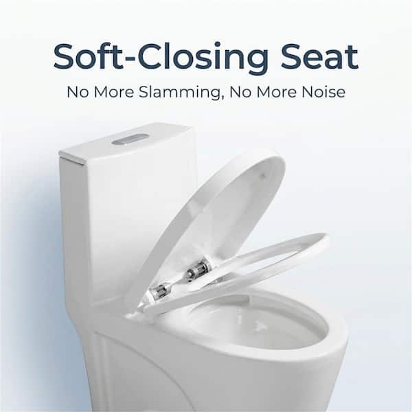 LUXSHERY 12 in. 1-Piece 1.1/1.60 GPF Water-Efficient Dual Flush