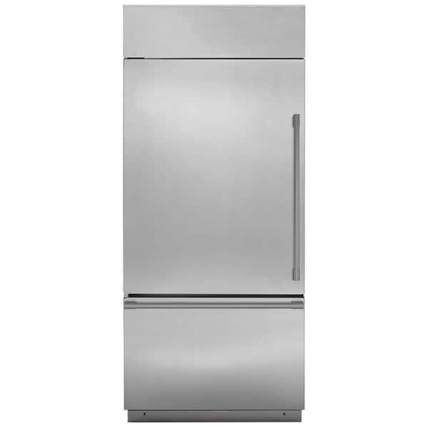 GE 36 in. 21.3 cu. ft. Built-in Bottom Freezer Refrigerator in Stainless Steel, ENERGY STAR