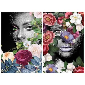32in.x48in.each "Earth Goddess" Frameless Free Floating Tempered Glass Panel Graphic Wall Art Set of 2
