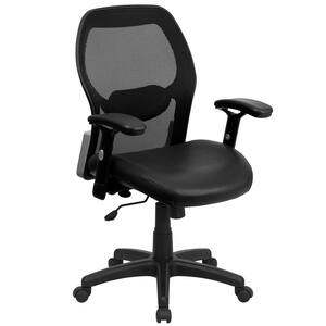 Black Leather/Mesh Office/Desk Chair