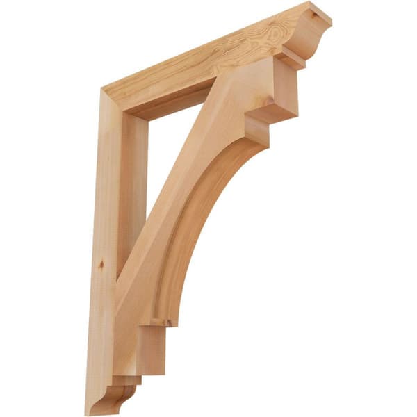 3.5 in. x 36 in. x 28 in. Western Red Cedar Merced Traditional Smooth Bracket
