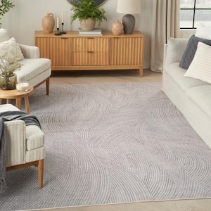 Washables Ivory Grey 8 ft. x 10 ft. Abstract Contemporary Area Rug