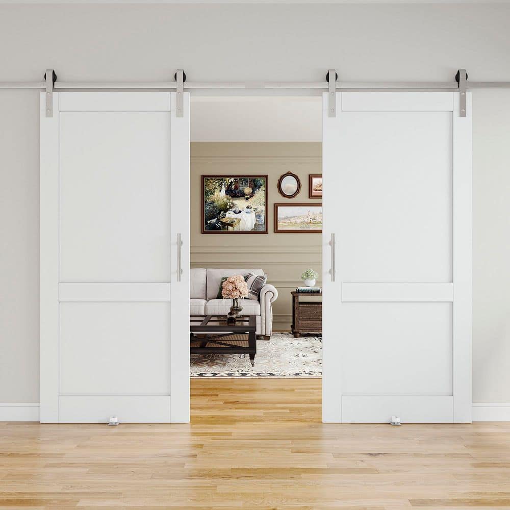 ARK DESIGN 72 in. x 80 in. 2-Panel White Primed MDF No Assembly