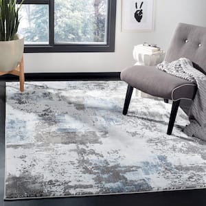 Craft Gray/Blue Doormat 2 ft. x 4 ft. Gradient Abstract Area Rug