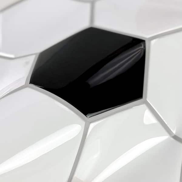 Black and White Lg Hexagon 10.5 in. x 10.5 in. Vinyl Peel and Stick Tiles (Total sq. ft. covered 2.05 sq. ft./4-Pack)