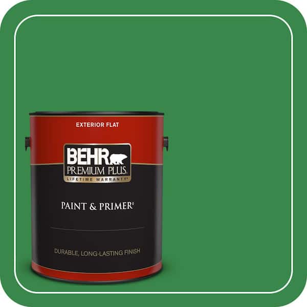 BEHR PREMIUM PLUS 1 gal. #P400-7 Paradise of Greenery Flat Exterior Paint & Primer