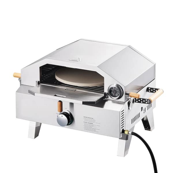 13 in. Gas Fired Pizza-Maker, Outdoor Pizza Oven, Portable Outside Gas Oven with Thickened Cordierite Pizza-Stone