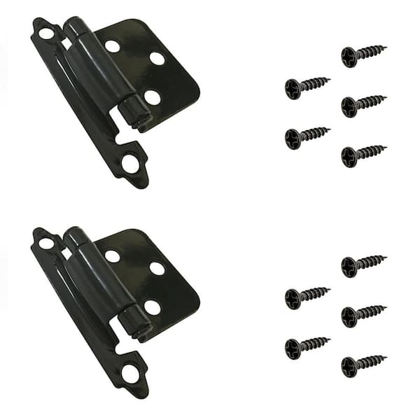 Richelieu Hardware (2-Pack) Black Semi-Concealed Self-Closing Variable Overlay for Face Frame Cabinet Hinge