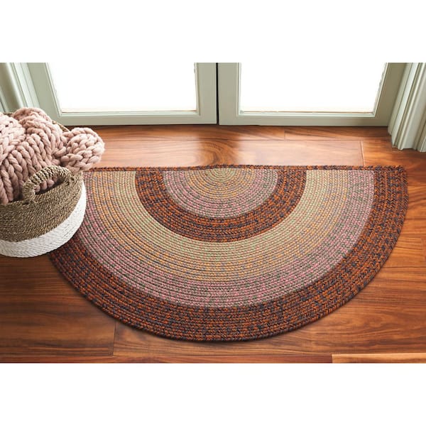 Braided Dark Brown/Light Green 2 ft. x 4 ft. Machine Washable Multi Striped Solid Specialty Area Rug