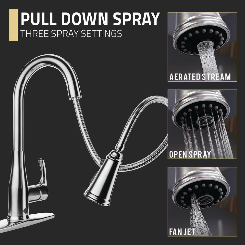 Stainless Steel Touchless Pull-Down Kitchen Faucet with Spray