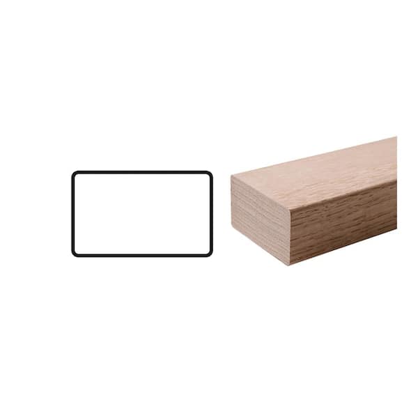 Red Oak 6002-8 2-3/4 in. W x 1-5/8 in. H Modern Style Straight Wood Handrail for Stair Remodeling 8 ft. L