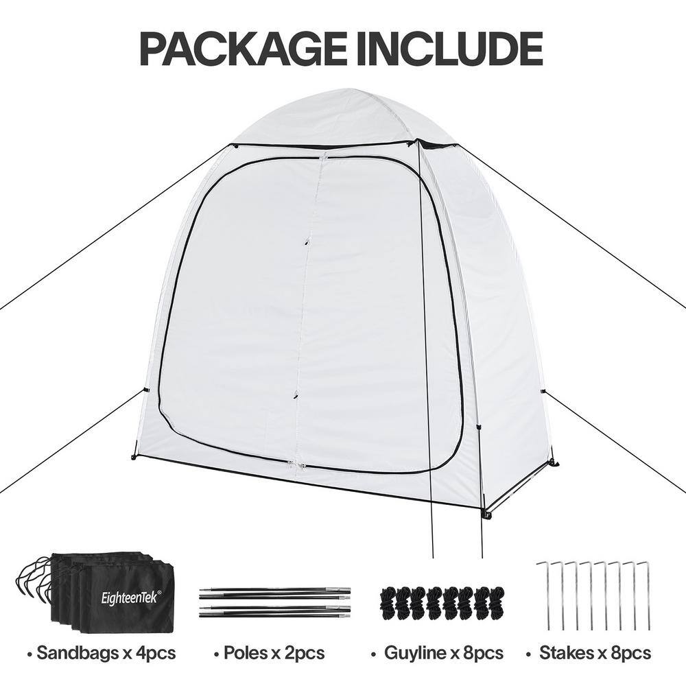 EighteenTek 2-Room White Polyester Camping Shower Tent