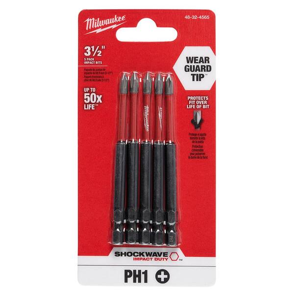 PHILLIPS SCREWDRIVER BITS #2 X 3-1/2" INCH MAGNETIC TIP QUICK CHANGE 5 PC 