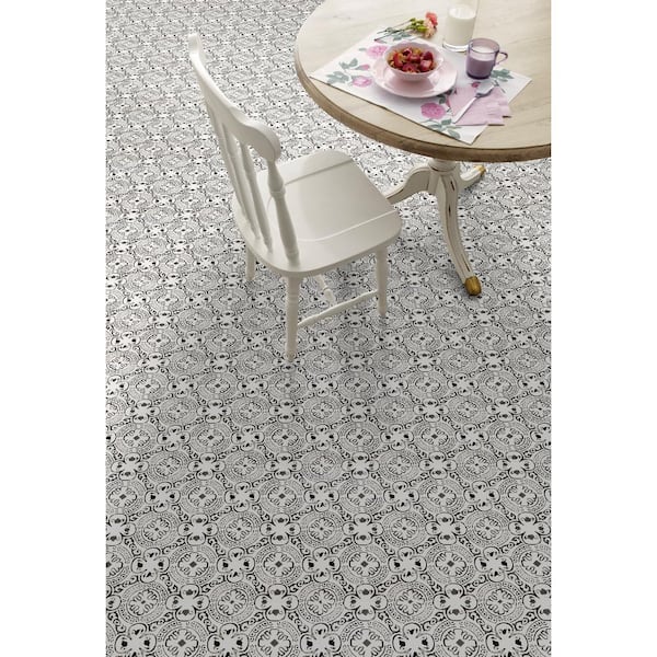 Encaustic Baroque Stamp 12 MIL x 12 in. x 24 in. Waterproof Click Lock Vinyl Plank Flooring 26.98 sq. ft. case